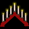 Рождественская горка «Скандинавский светильник» (7 свечей, 7LED, пластик) красный